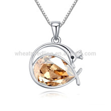 Fashion Swan Crystal Silver Plating Pendant Necklace